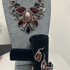 Choke and Isabel 3 piece Set includes Necklace,bracelet and earrings